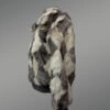 Geometric Rabbit Fur Bomber for Women side view