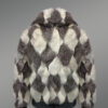 Geometric Rabbit Fur Bomber for Women back view