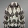 Geometric Rabbit Fur Bomber for Women back view