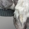 Geometric Rabbit Fur Bomber for Women close view