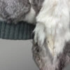 Geometric Rabbit Fur Bomber for Women close view