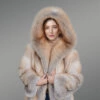 Golden Fox Coat with Hood (2)