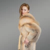 Golden Fox Coat with wide Lapel Collar