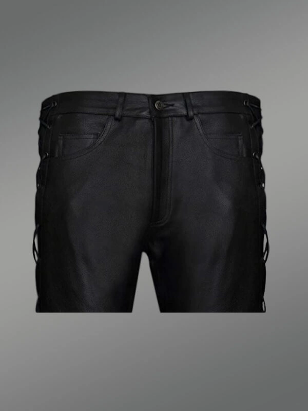 Leather Joggers in Black - Image 4