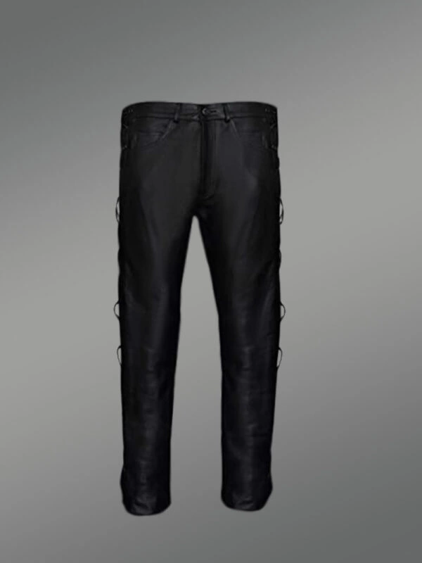 Leather Joggers in Black