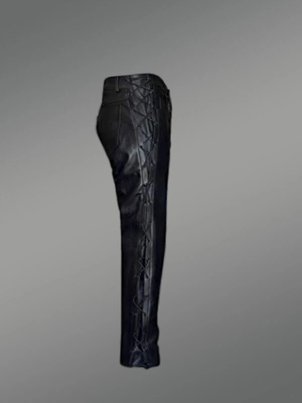 Leather Joggers in Black - Image 2