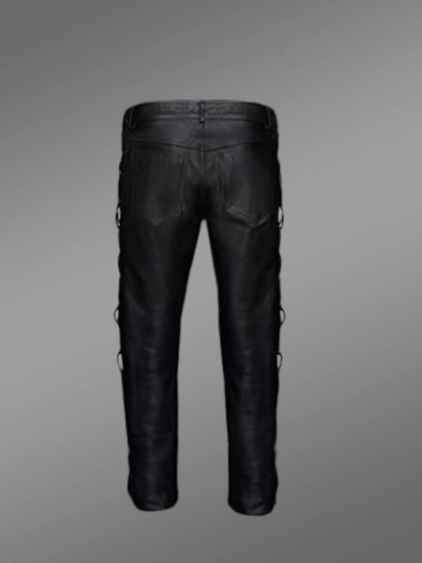Leather Joggers in Black - Image 3