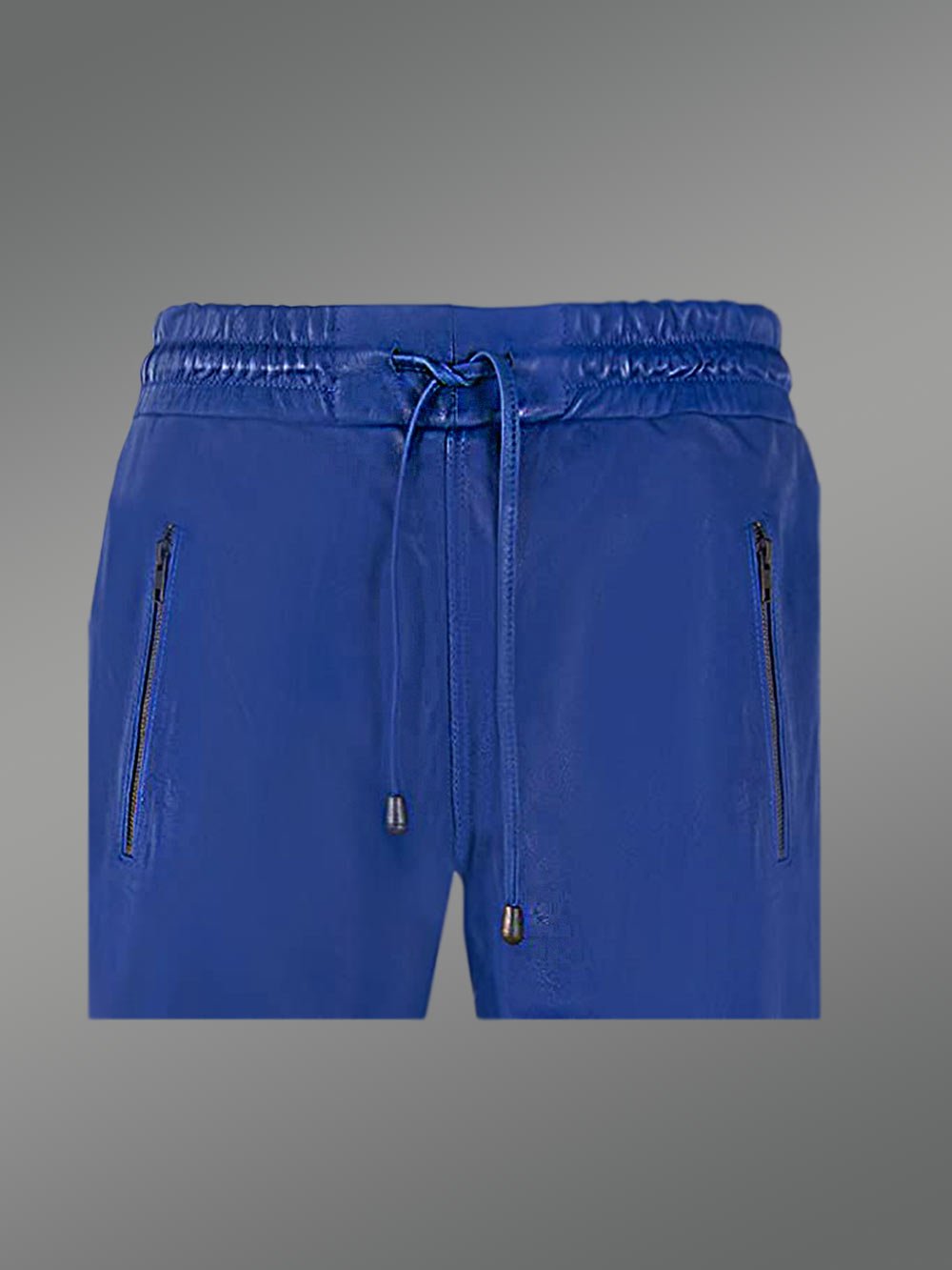 Leather Joggers in Blue - Image 4
