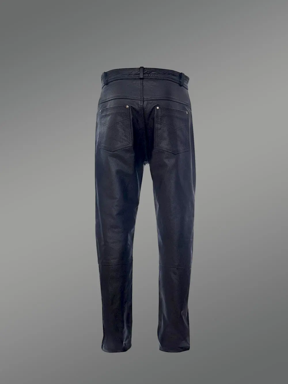 Leather Joggers in Navy - Image 3