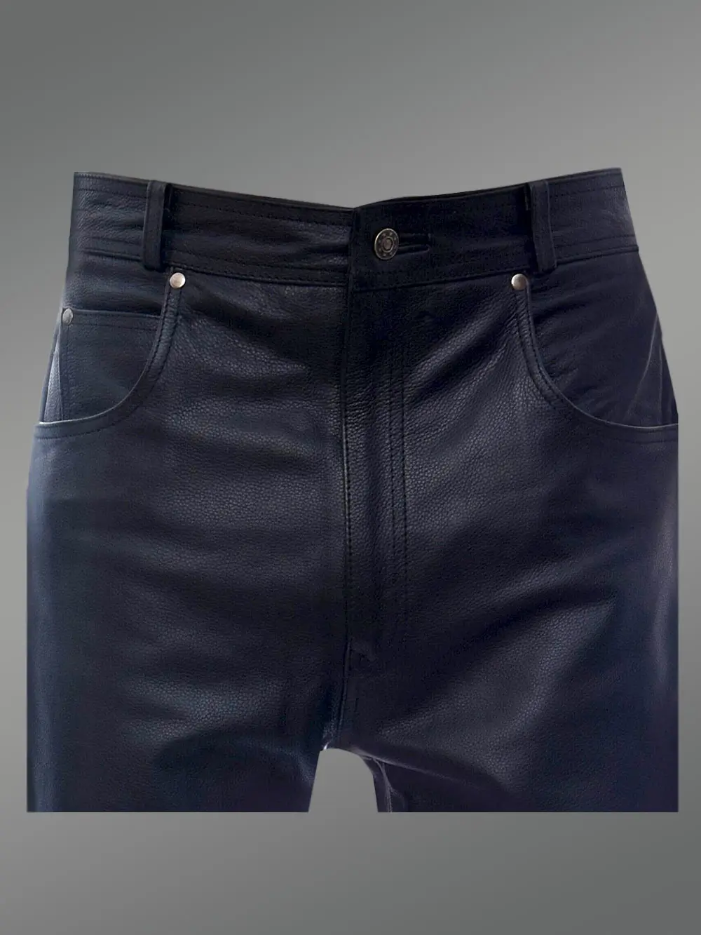 Leather Joggers in Navy - Image 4