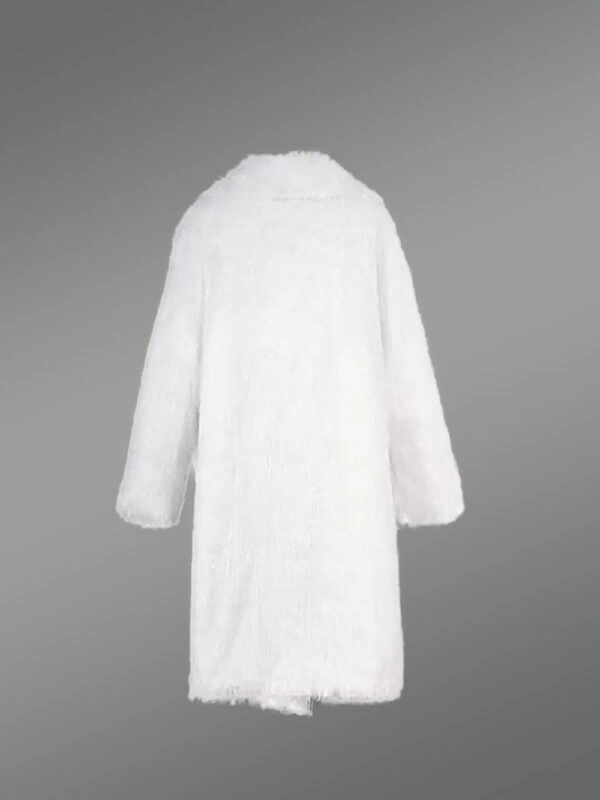 Long White Fur Coat for Men - Image 8