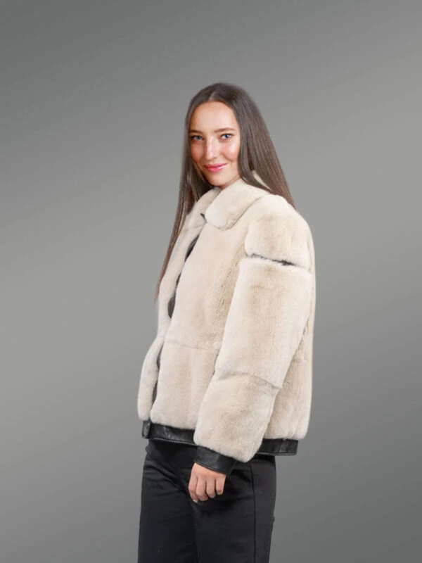 Rabbit Fur Baggy Coat for women front
