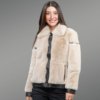 Rabbit Fur Baggy Coat for women front view