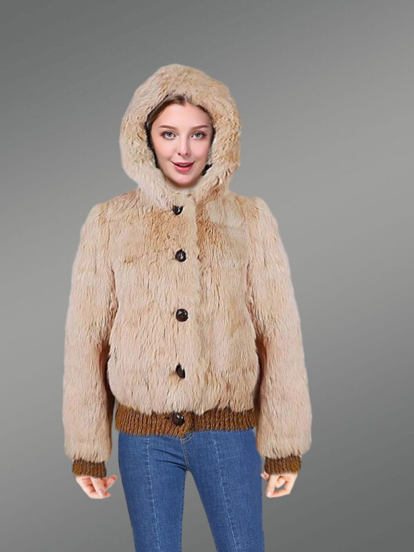 Rabbit Fur Dressy Bomber Jacket