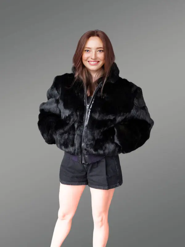 Women Turtle neck Bomber - Image 6