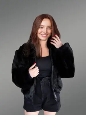 Women Turtle neck Bomber