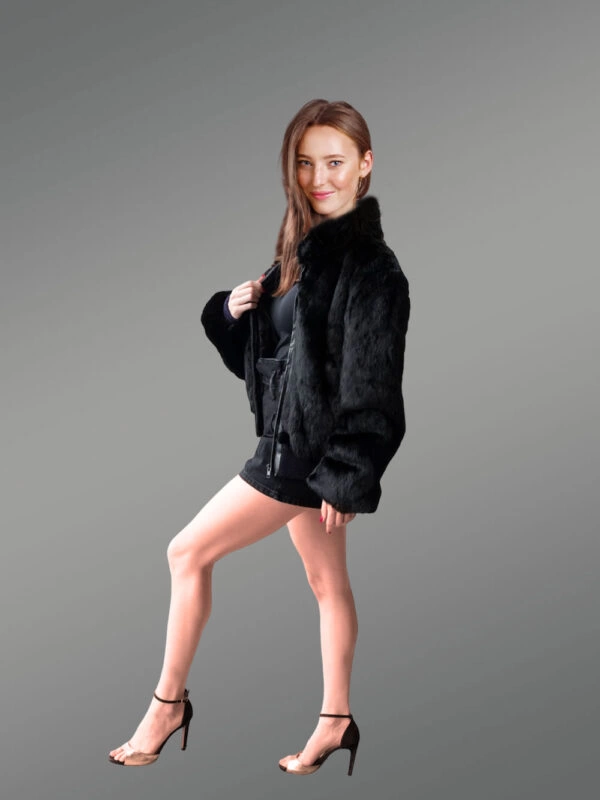 Women Turtle neck Bomber - Image 7