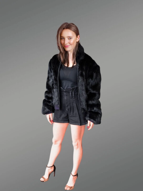 Women Turtle neck Bomber - Image 5