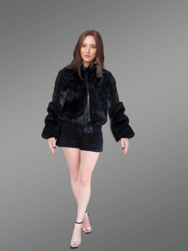Women Turtle neck Bomber - Image 4
