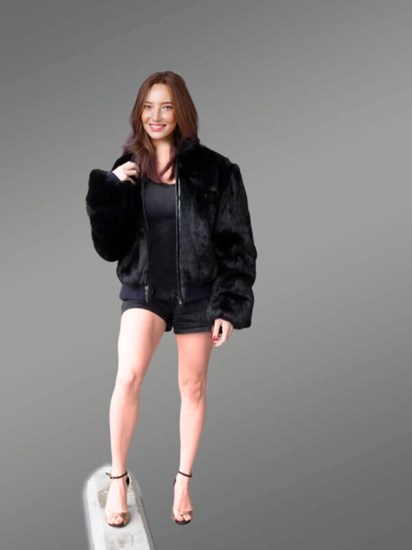 Women Turtle neck Bomber - Image 2