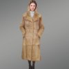 Long Dressy Rabbit Fur Coat in Brown