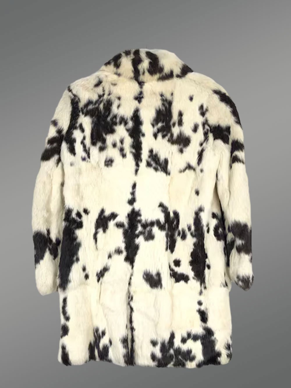 Authentic Dalmatian Printed Rabbit Fur Coat - Image 3