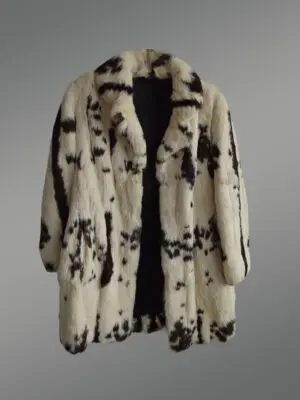 Authentic Dalmatian Printed Rabbit Fur Coat