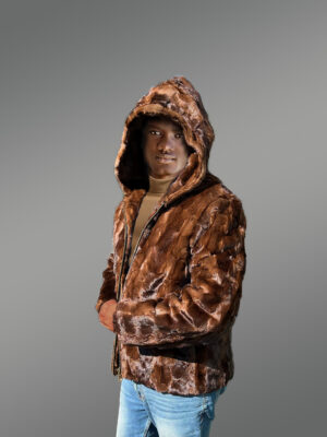 Classic Mink Fur Jacket with Hood Is a New Stylish Attire For Men