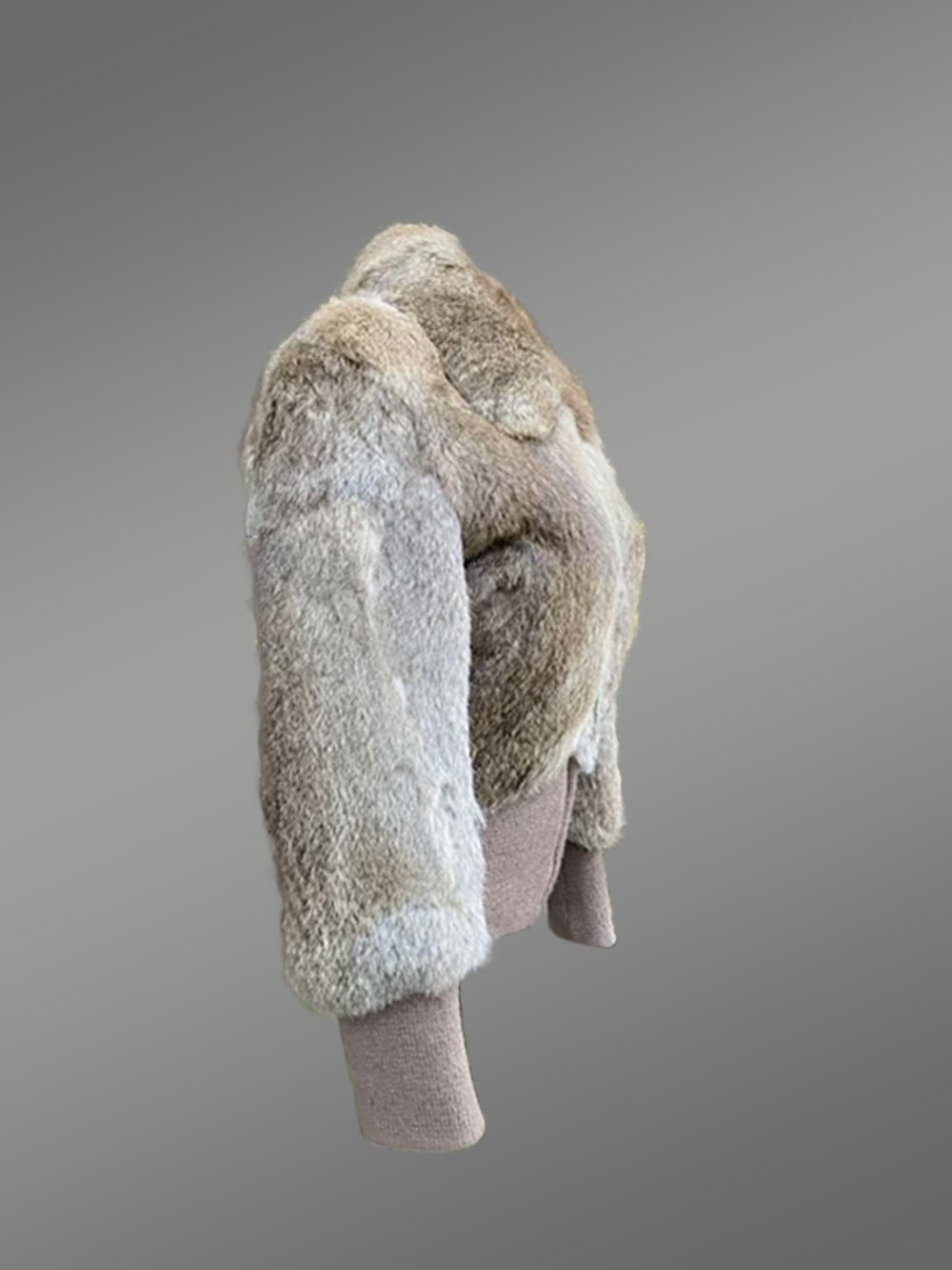 Hare Fur Bomber Jacket for Women in Natural Color - Image 8