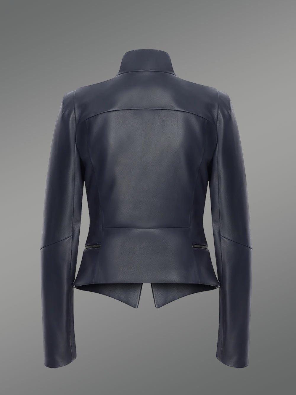 Adjustable Length Single Collar Biker Jacket - Image 3