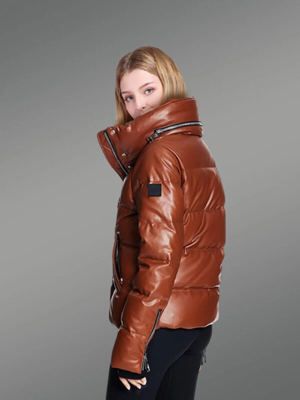 goose down puffer jacket side view