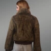 Real Rabbit Fur Bomber For Stylish Womens Back view