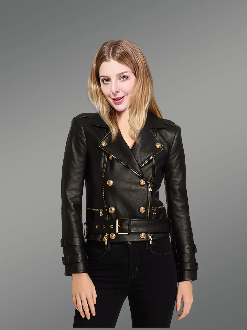 Real Leather Biker Jacket