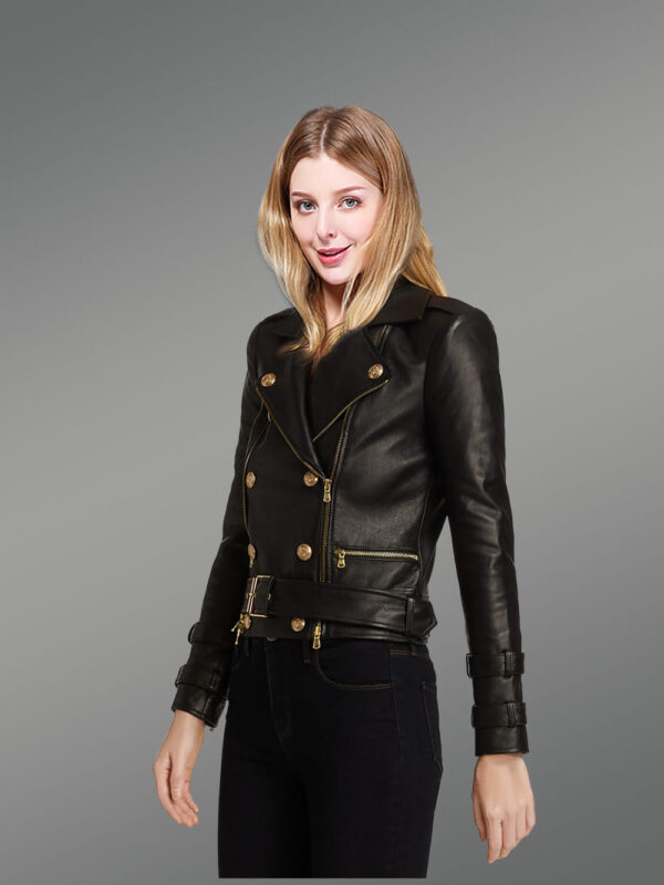 Real Leather Biker Jacket - Image 2