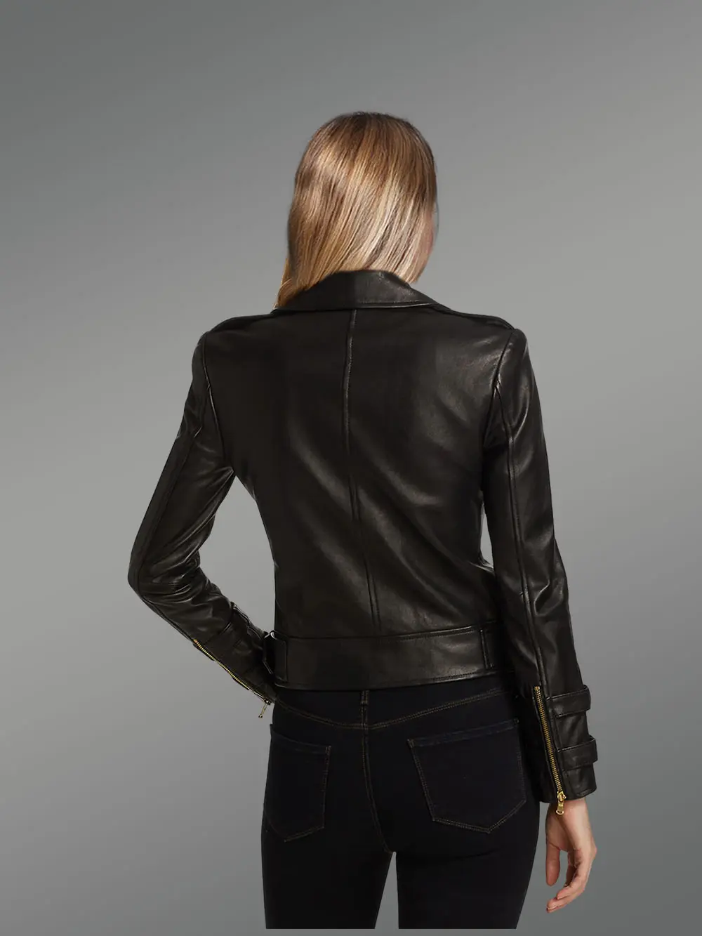 Real Leather Biker Jacket - Image 3