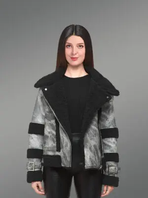 Real Shearling Biker Jacket