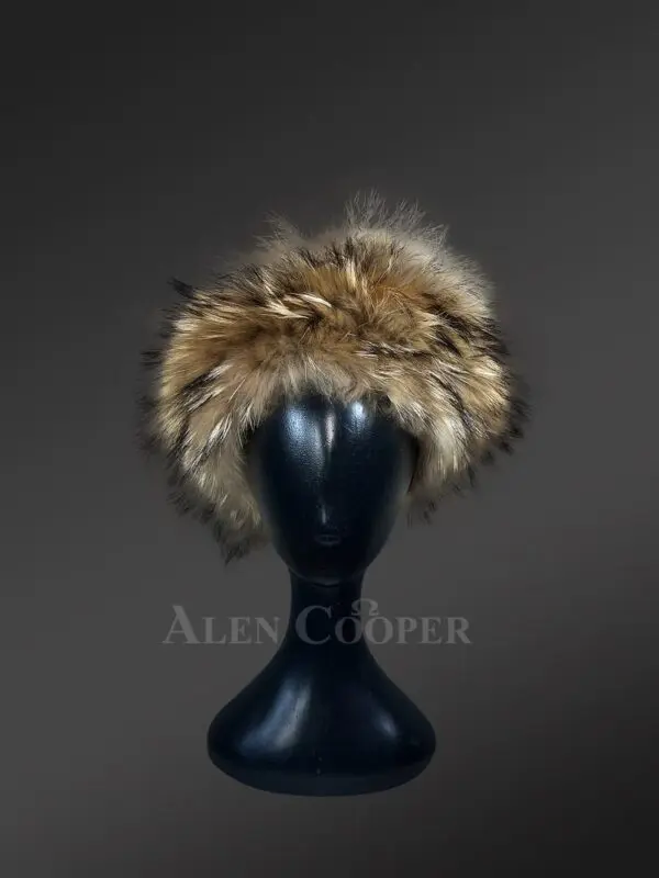 Raccoon Fur Headband for Women