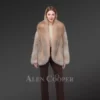 Gold Fox Short Jacket with Shawl Collar is the New Trendy Winter Fashion