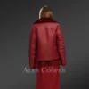 Shearling Calla Coat in Cherry Red