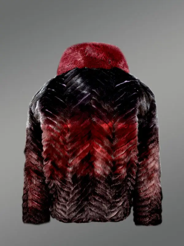 Men Mink Fur Bomber Jacket - Image 3