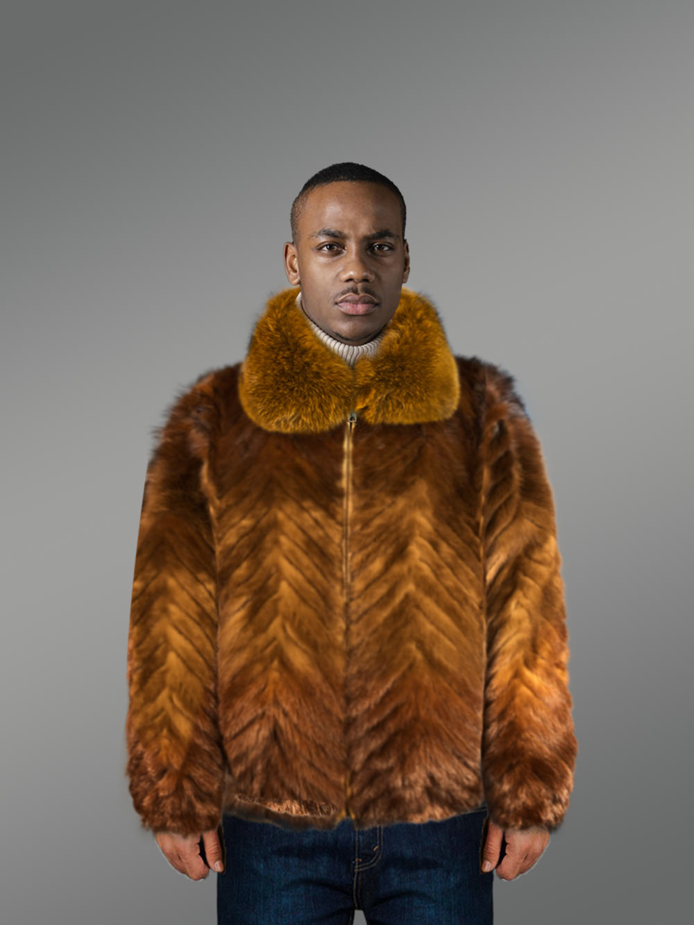 Mink Fur Bomber for Men