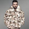 Genuine Fox Fur Winter Jacket for men