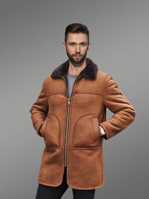 Shearling Coat Long Natural Sheepskin Leather Jacket