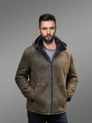 Shearling Jacket Removable Hooded Fur Coat