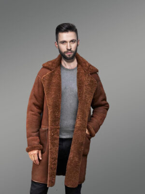 Winter Brown Fur Leather Long Trench Overcoat (5)