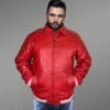 Comfy Leather Bomber with Flexible Hem and Wrist
