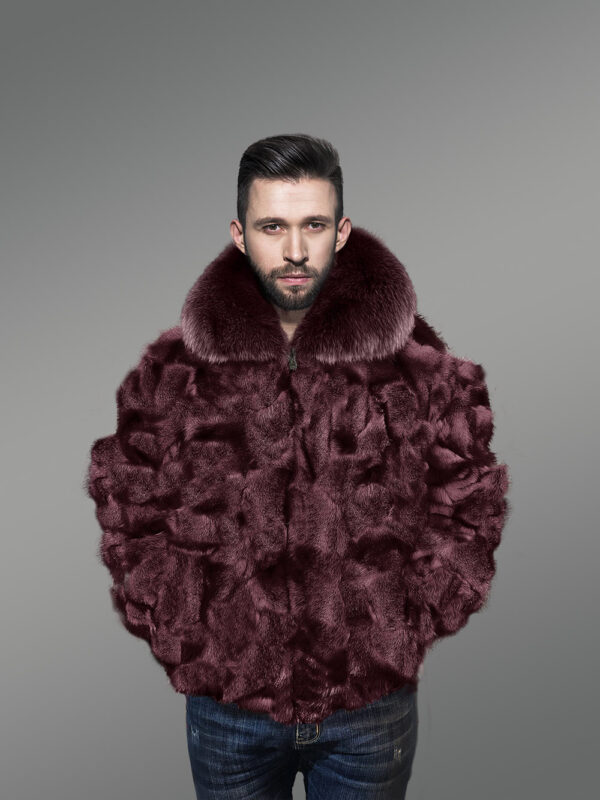 Fox Fur Bomber with Flexible Hem and Wrist