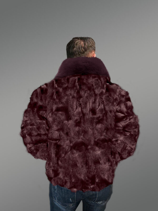 Comfy Fox Fur  Bomber with Flexible Hem and Wrist - Image 3
