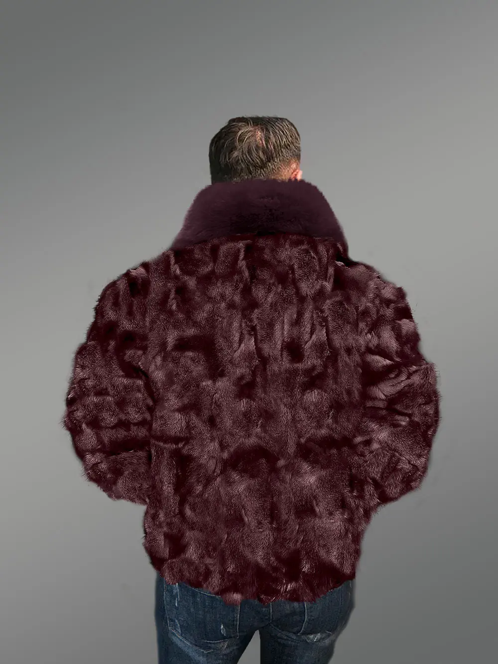 Comfy Fox Fur Bomber with Flexible Hem and Wrist - Image 3