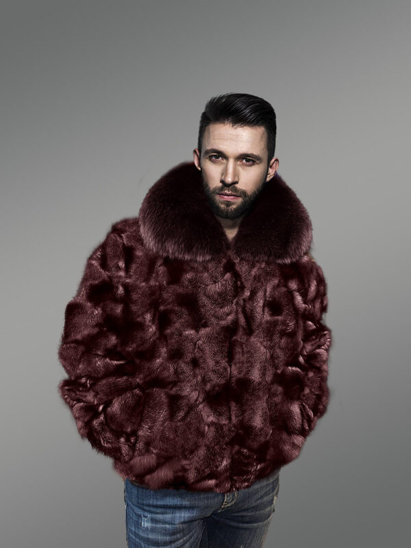 Comfy Fox Fur  Bomber with Flexible Hem and Wrist - Image 2